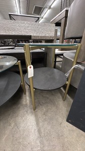 GLASS AND GOLD END TABLE-NEW