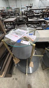 GLASS AND GOLD END TABLE-NEW