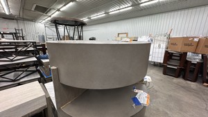 NEW COFFEE TABLE, GREY IN COLOR-ROUND