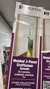 JELDWEN 3 PANEL DOOR, 24 X 80