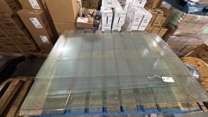 A PALLET OF ASSORTED GLASS TABLE TOPS