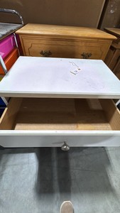 SMALL WHITE DRESSERNIGHT STAND, USED