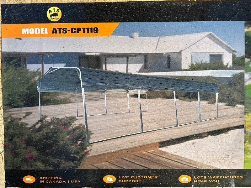 ATSPOWER 11 x 19 Ft All-Steel Carport (ATS-CP1119)