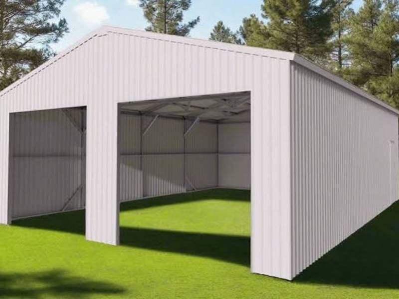 SDLANCH 25x33 Double Stall High End Carport (SDL2533FT) (SDL2533DGMS)