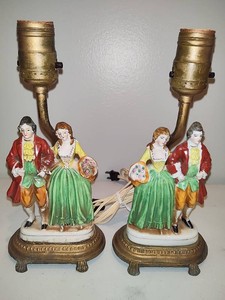 Set of Porcelain Figural Table Lamps