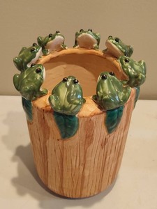 Ceramic Frog Planter Vase