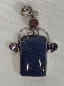 925 Sterling wLapiz Lazuli Pendant