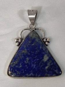 925 Sterling wSoapstone Triangular Pendant