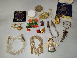 Lot of Assorted Pendants, Scarf Clips, Glasses Holders, Etc