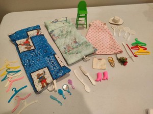 Barbie Homemade Sleeping Bags, Hangers, CombsBrushes, etc