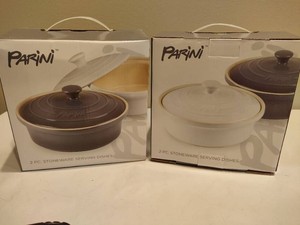 Parini Stoneware Serving Dishes wLids New in Box