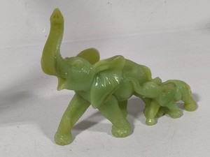 Faux Jade Green Elephant Decor