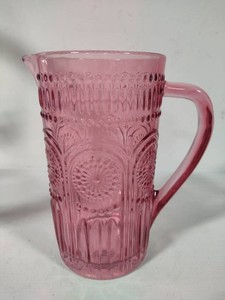 Vintage Inspired Codi Pink Glass Pitcher