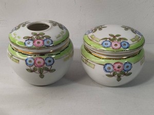 Nippon Trinket Dish wLid & Hair Receiver Dish