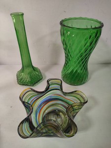 Green & Colorful Glass Assortment