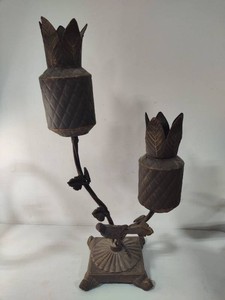 Mixed Metal Bird Candle Holder
