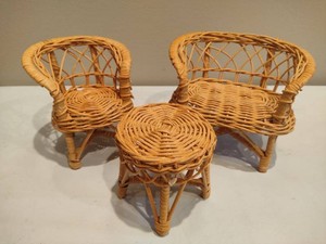 Barbie-Sized Wicker Furniture Set