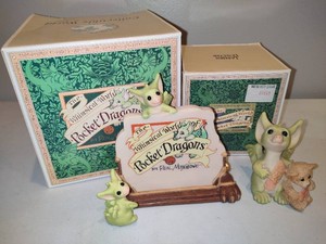 The Whimsical World of Pocket Dragons A Very Good Sign & Were Very Brave Figurines wOriginal Boxes