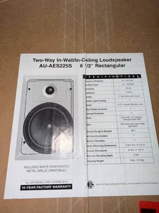 New AES AU-AES225S 6 12 In-Wall Speakers (Lot of 2)