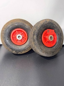 NEW Pair of 4.103.50-4 Tires With Red Wheels