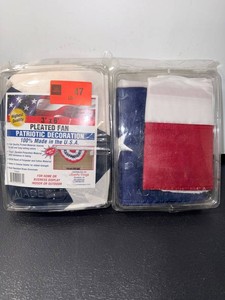New Liberty Flags FAN3 Pleated Fan Decorations 3 Ft X 6 Ft (Lot of 2)