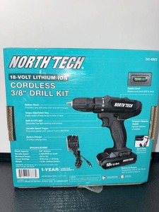 North Tech 241-9903 18V Cordless 38-Inch Drill Kit