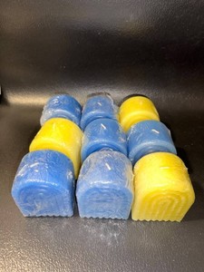 Blue & Yellow Pillar Candles (Lot of 9)