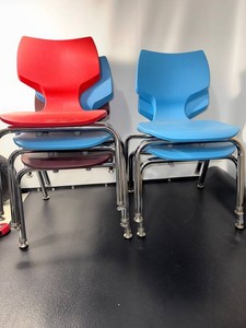 Assorted Molded Stack Chairs - Chrome Frames (Lot of 5)