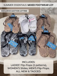 Womens Flip-Flops & Slip-On Footwear Mixed Lot (Lot of 6)