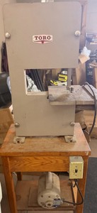 Vintage TORO Bandsaw with Marathon Electric Motor &amp Wooden Stand  Woodworking Shop Equipment