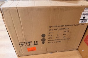 36 Artificial Double Ball Boxwood Topiary Tree  New in Box