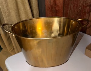 Gold-Tone Metal Beverage Tub  Ice Bucket with Handles