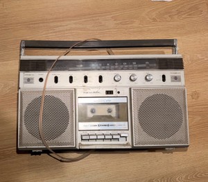 AMFM Stereo Cassette Boombox Radio  Untested  For Parts or Repair
