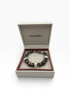 Pandora Charm Bracelet With Assorted Beads and Charms