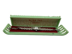 Vintage Ming Tai by Speidel Rhinestone Bracelet Watch