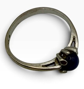 10K Gold Blue Cabochon Gemstone Ring