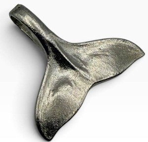 Marked Silver Whale-Tail Pendant Charm