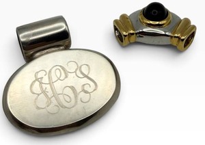925 Silver Monogram Pendant & Black Cabochon Jewelry Mixed Lot