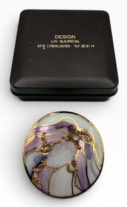 Liv Bjordal Signed Abstract Brooch With Presentation Case