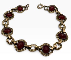 120th 14K Gold-Filled Red Accent Link Bracelet