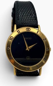 Gucci Quartz Watch Black Leather Strap