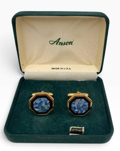 Anson Octagonal Iridescent Inlay Cufflinks With Case