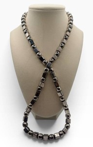 Sterling Beaded Necklace with Cube and Round Sterling Beads