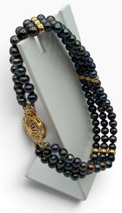 14K Mexico Multi-Strand Pearl-Style Bead Bracelet 7 in
