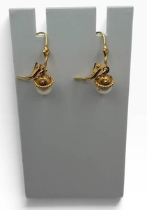 14K Pearl Drop Leverback Earrings