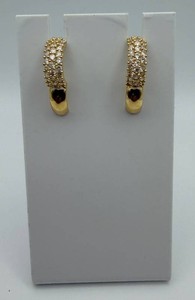 14K Pav-Style Huggie Hoop Earrings