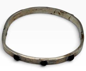 Mexican 925 Silver TF-30 Black Cabochon Bracelet