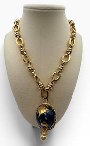 Francesca Visconti Gold-Tone Globe Pendant Statement Necklace