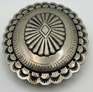 Sterling Southwestern-Style Scalloped Decorative Belt Buckle