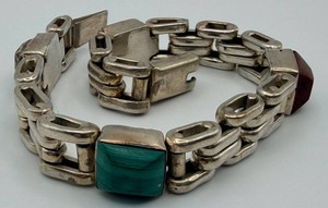 925 Silver MFX Link Bracelet With Colored Stone Accents
